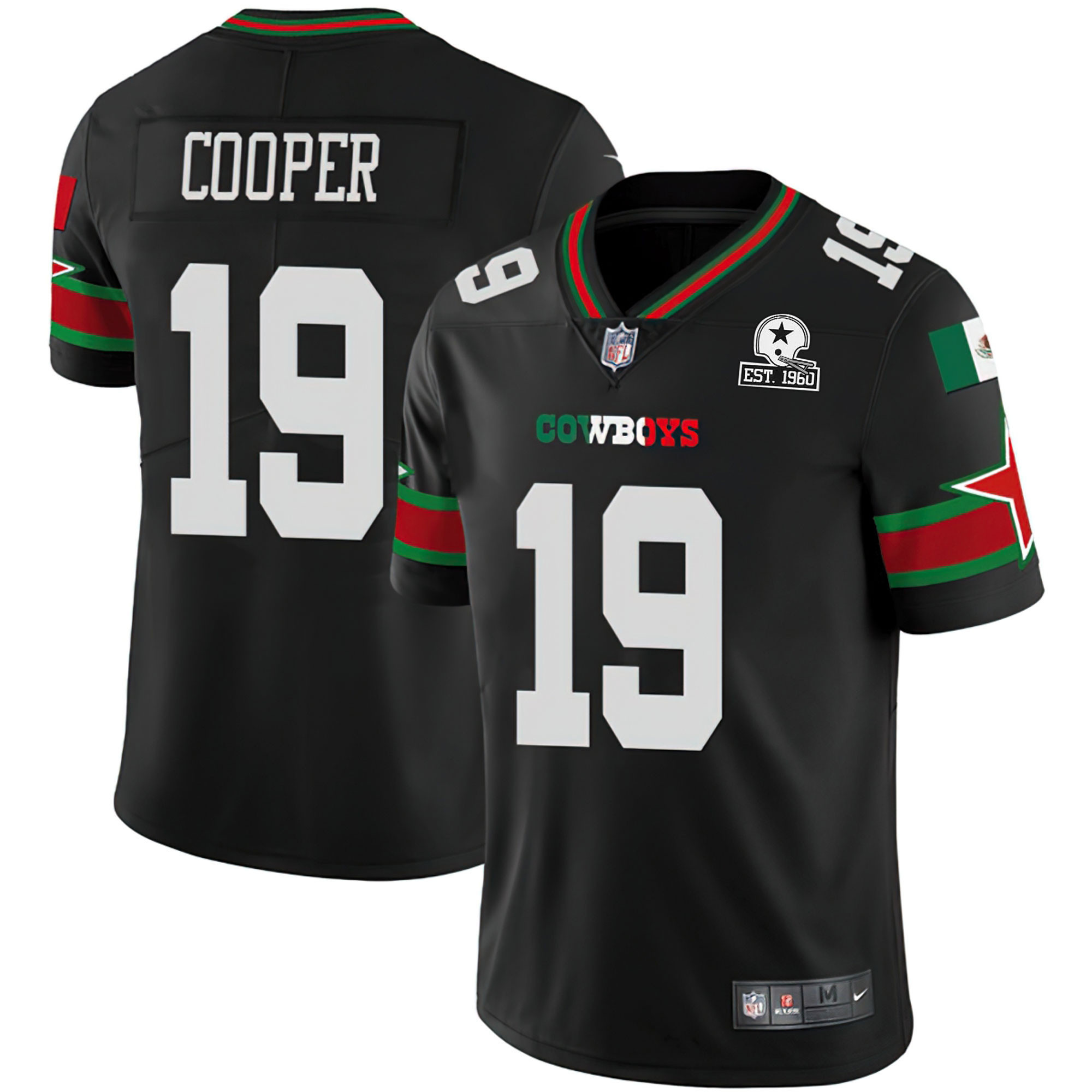 Amari Cooper Dallas Cowboys Mexico Est 1960 Patch Vapor Jersey - All Stitched 