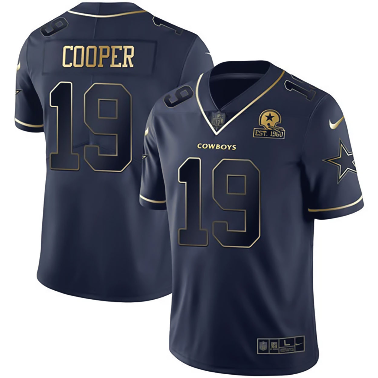 Amari Cooper Dallas Cowboys Navy Gold Collection Jersey - All Stitched 