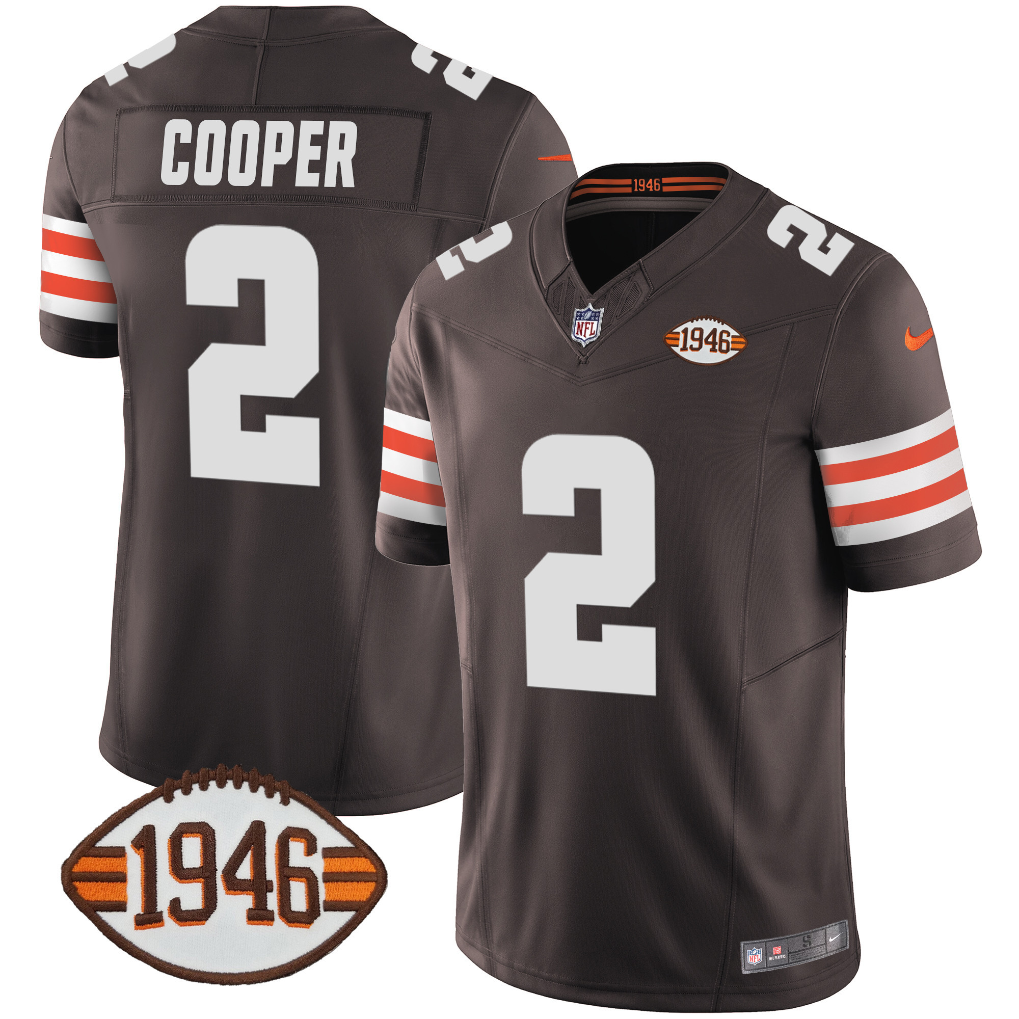 Amari Cooper Men's Cleveland Browns 1946 75th Anniversary Patch Jersey - All Stitched
