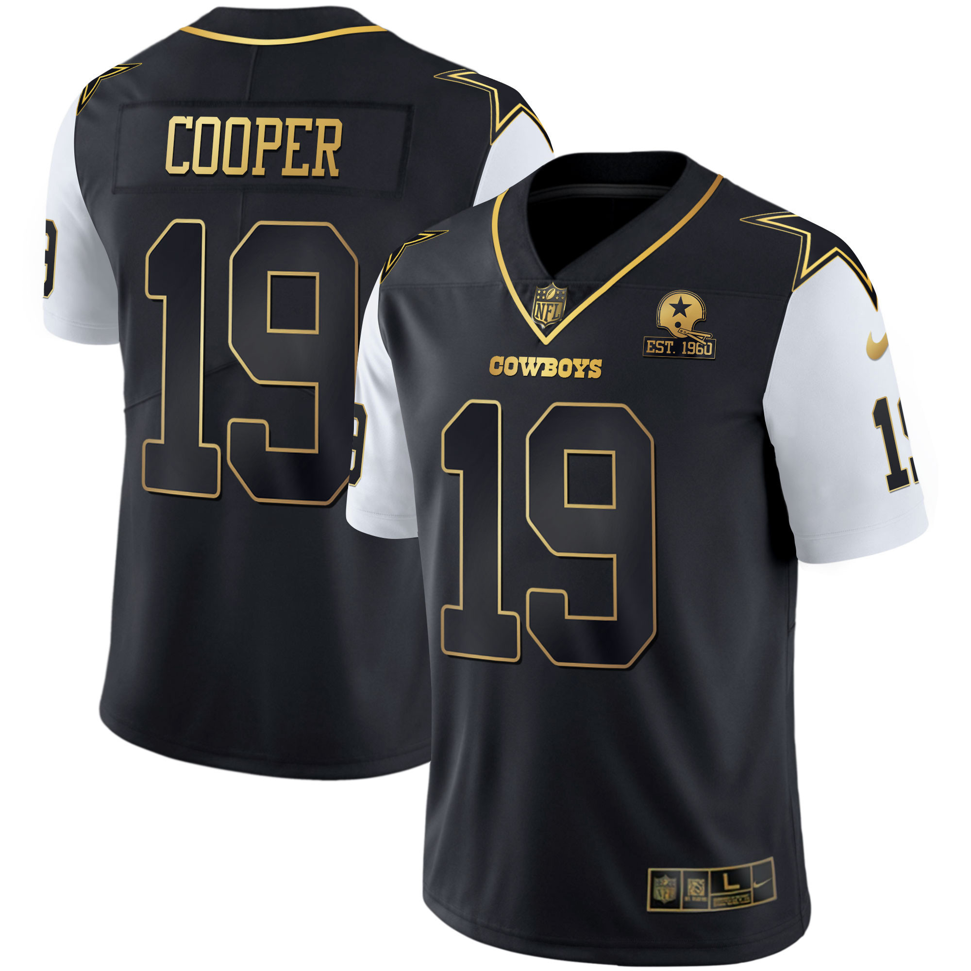 Amari Cooper Men's Dallas Cowboys Color Rush Vapor Black & White Gold Limited Black Vapor Jersey - All Stitched 