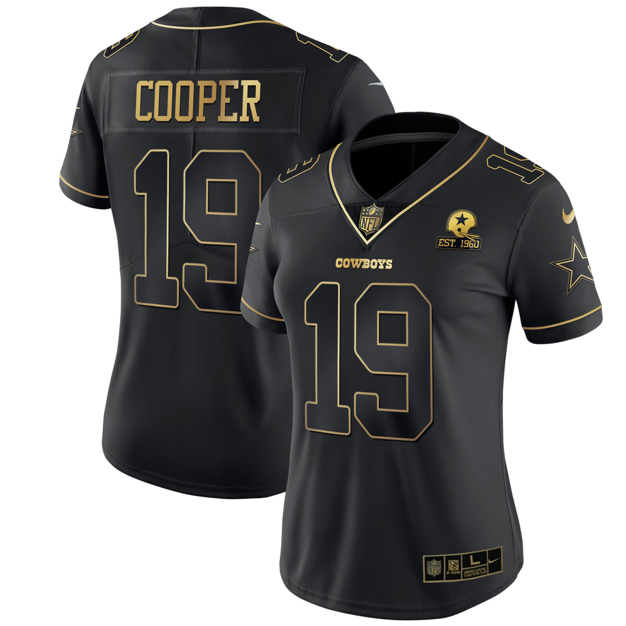 Amari Cooper Women's Dallas Cowboys Black Gold & White Gold Black Gold Jersey - All Stitched 