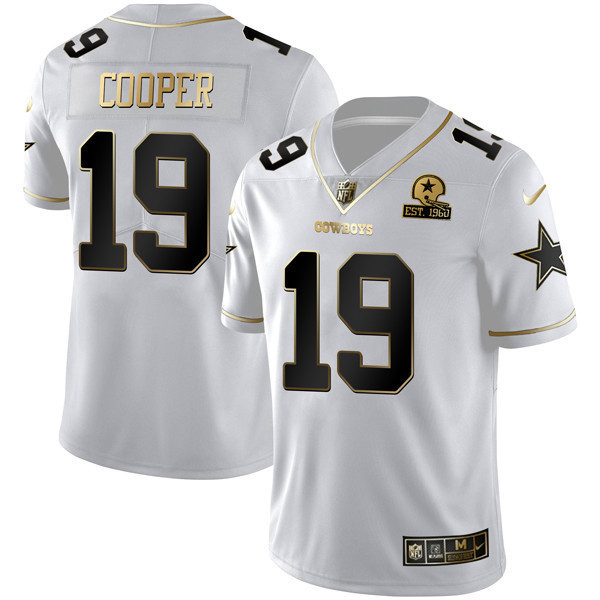 Amari Cooper Women's Dallas Cowboys Gold & Split Vapor Est 1960 Patch White Gold Jersey - All Stitched 