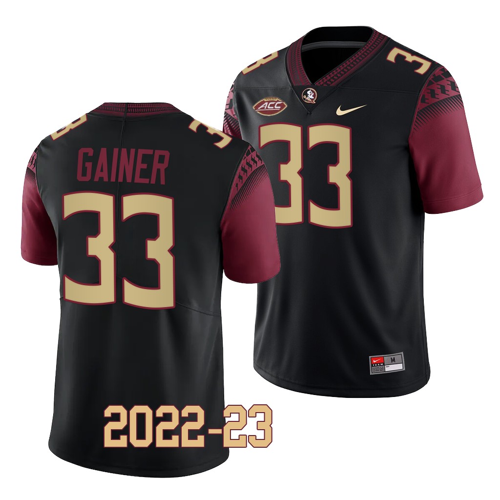 Amari Gainer Florida State Seminoles 2022-23 College Jersey Men's Black #33 Uniform