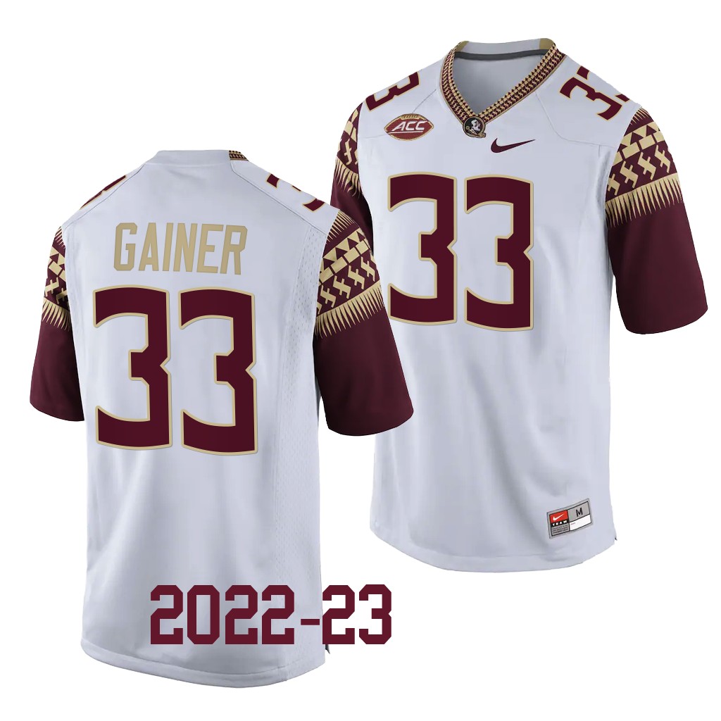 Amari Gainer Florida State Seminoles College White Men 33 Jersey 2022-23