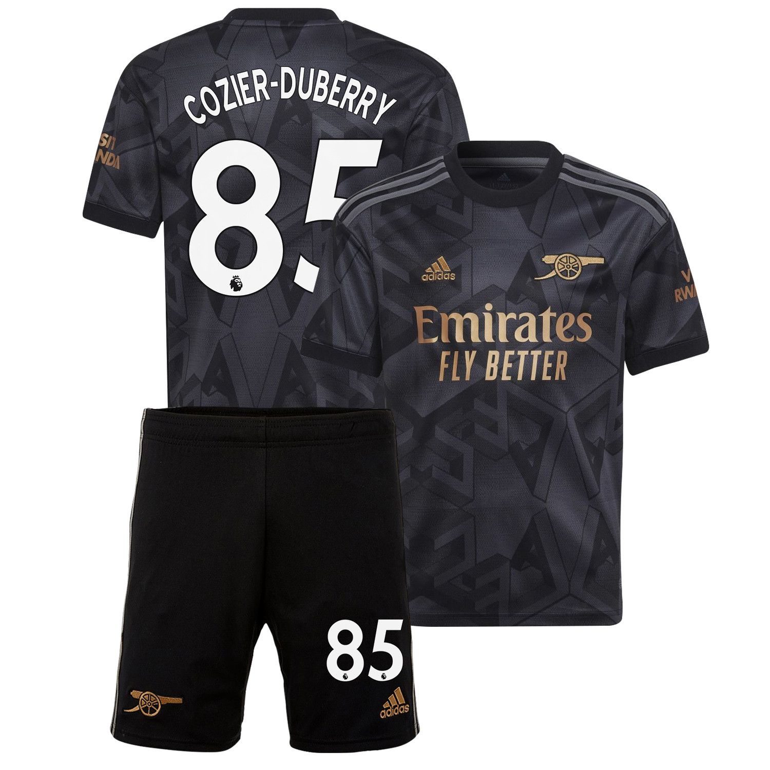 Amario Cozier-Duberry 85 Arsenal Away Kit 2022 – 2023 Soccer Jersey – Black