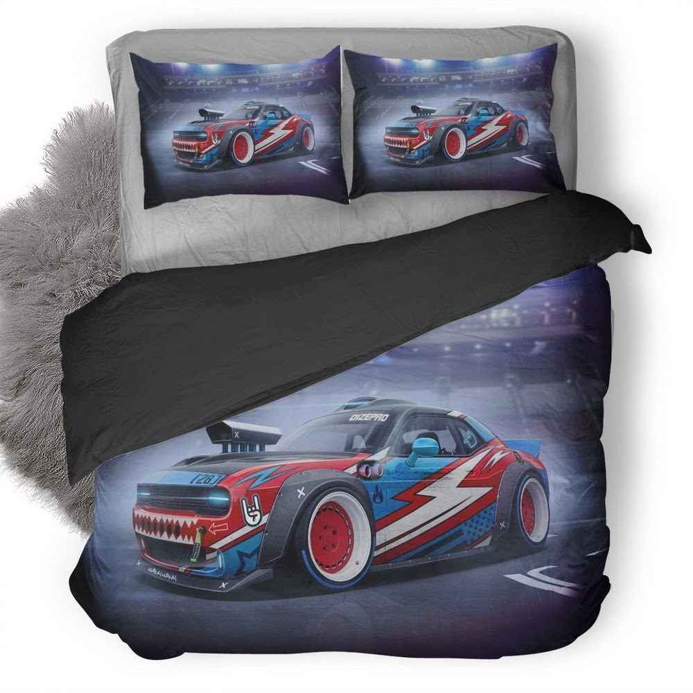 Amazing Drift Car Brand 3D Customized Duvet Cover Bedding Set