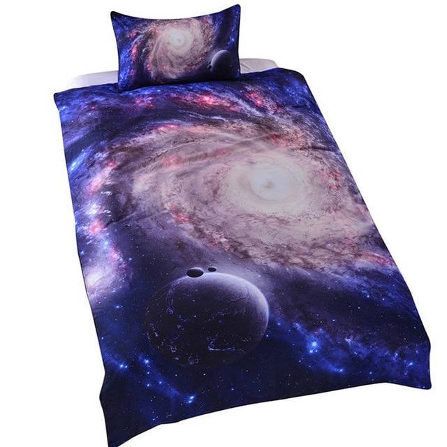 Amazing Galaxy Et Queenize 3D Close To Galaxy Quilt Coveret Universe 3D Customized Duvet Cover Bedding Set