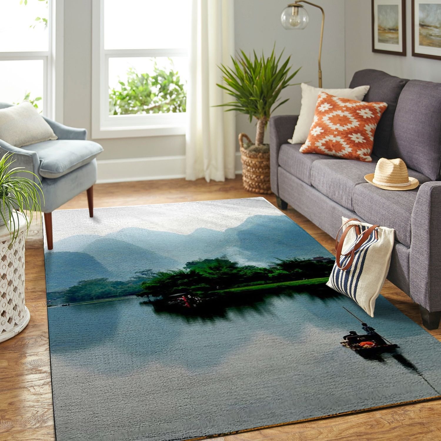 Amazing Landscape In Vietnam Living Room Area Rectangle Rug
