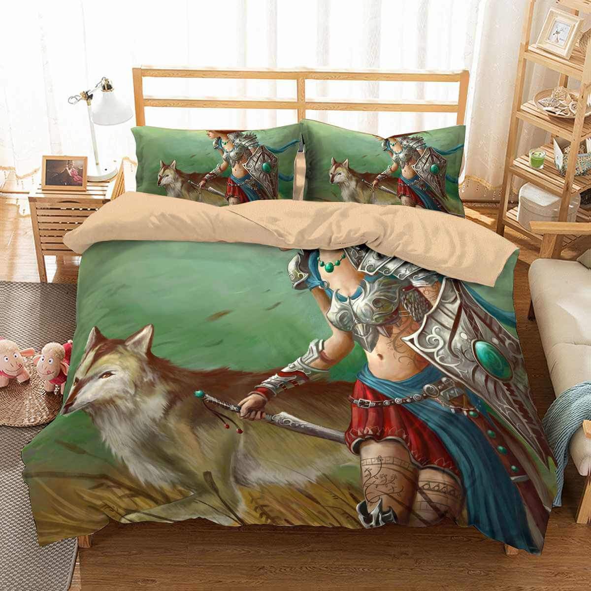 Amazon Warrior 3D Customized Duvet Cover Bedding Set