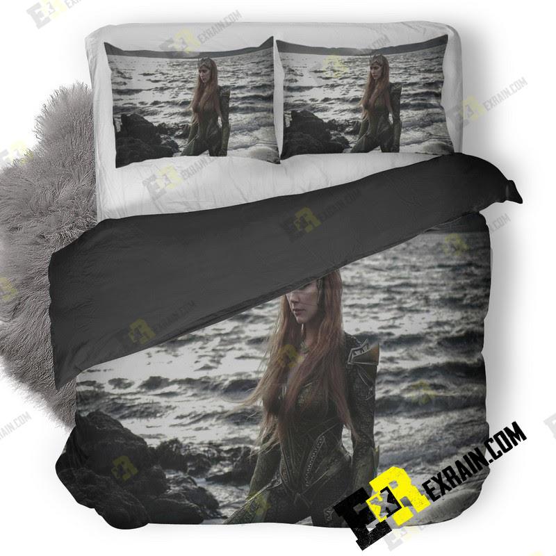 Amber Heard As Mera Justice League Qhd 3D Customized Duvet Cover Bedding Set