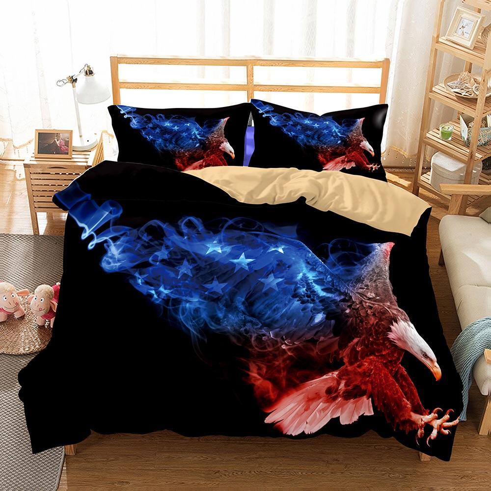 American Bald Eagle Out Of Themoke 3D Customized Duvet Cover Bedding Set