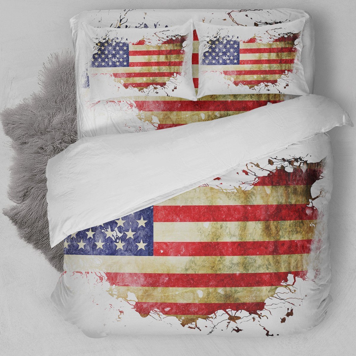 American Flag Art Duvet Cover Bedding Set