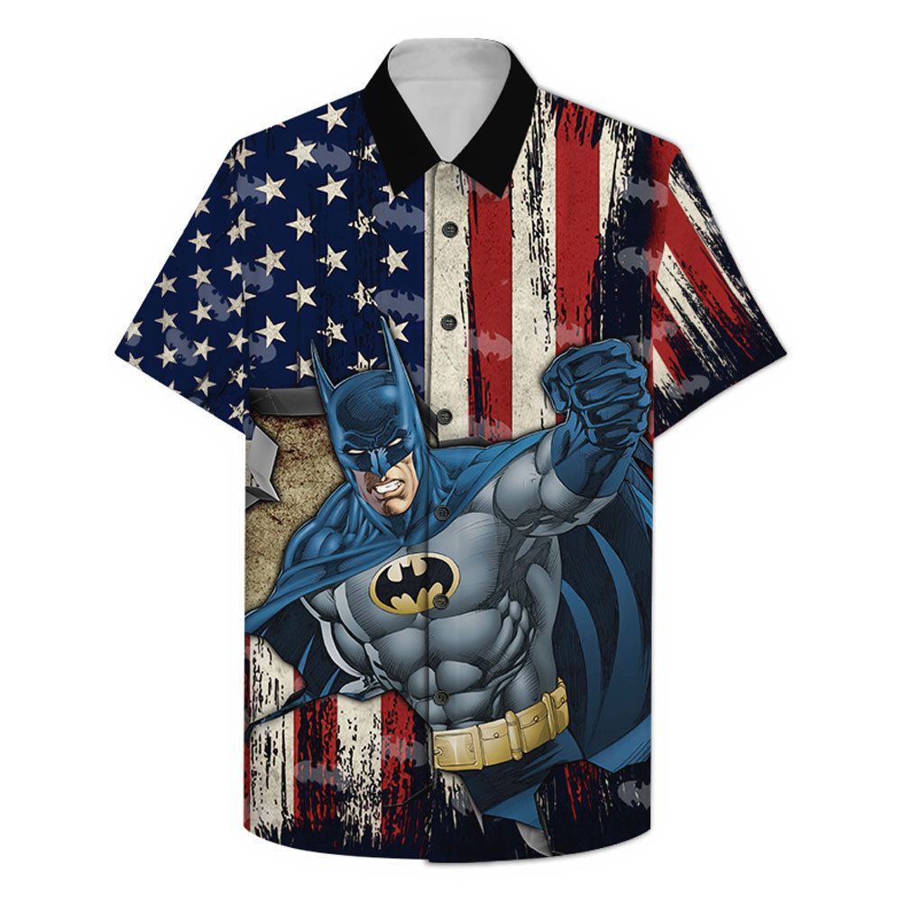 American Flag with Batman Hero Hawaiian Shirt