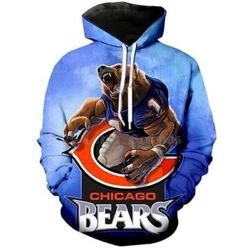 American Football Fashion 3d Hoodies Hooded Shirt Cool Pullover Chicago Bears -5