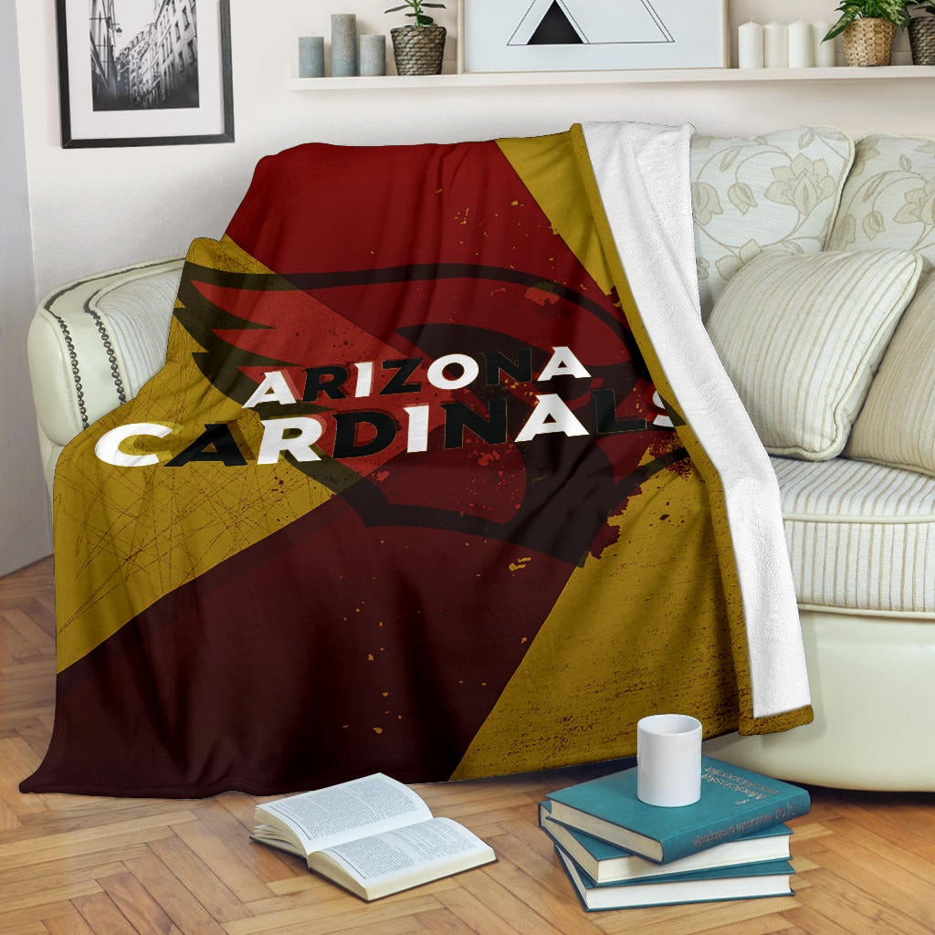 American Football Team Fleece Blanket Arizona Cardinals Yellow Red Shadow Fleece Blankets