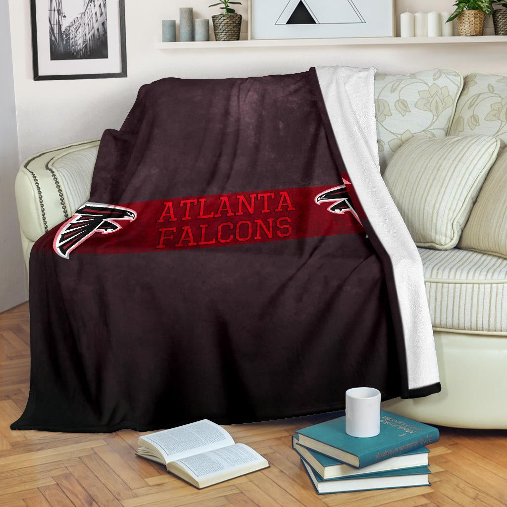 American Football Team Fleece Blanket Atlanta Falcons Birds Red Line Text Fleece Blankets