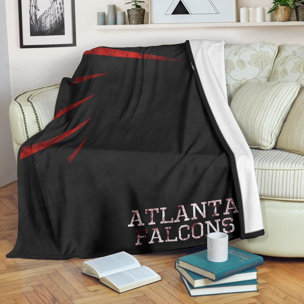 American Football Team Fleece Blanket Atlanta Falcons Minimalist Old Style Text Fleece Blankets