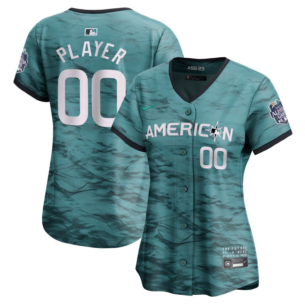 American League 2023 MLB All-Star Game Teal Custom Jersey - All Stitched