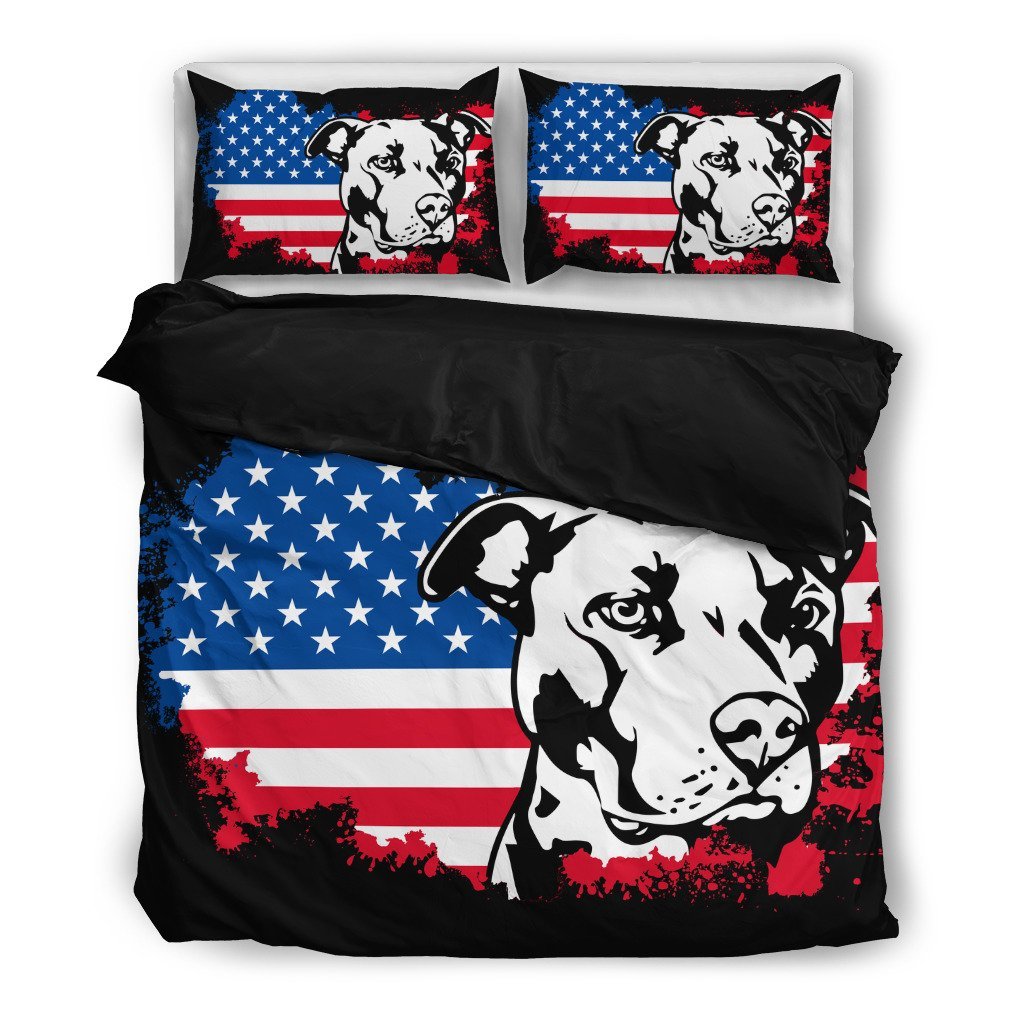 American Pit Bull 3D Customized Duvet Cover Bedding Set