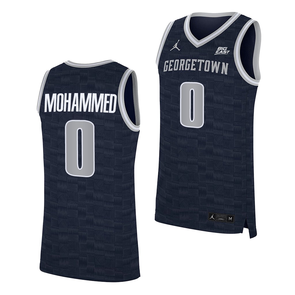 Aminu Mohammed #0 Georgetown Hoyas 2022 College Navy Jersey