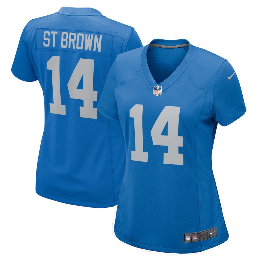 Amon-Ra St. Brown Detroit Lions Women’s Player Game Stitched Jersey – Blue