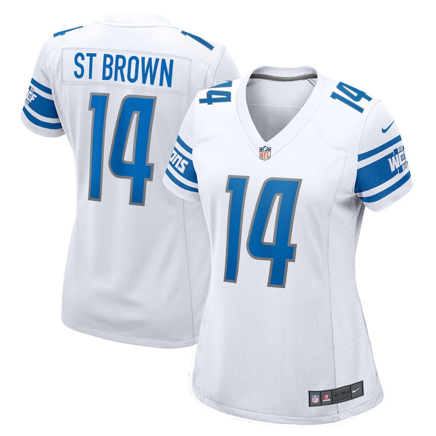 Amon-Ra St. Brown Detroit Lions Women’s Player Game Stitched Jersey – White