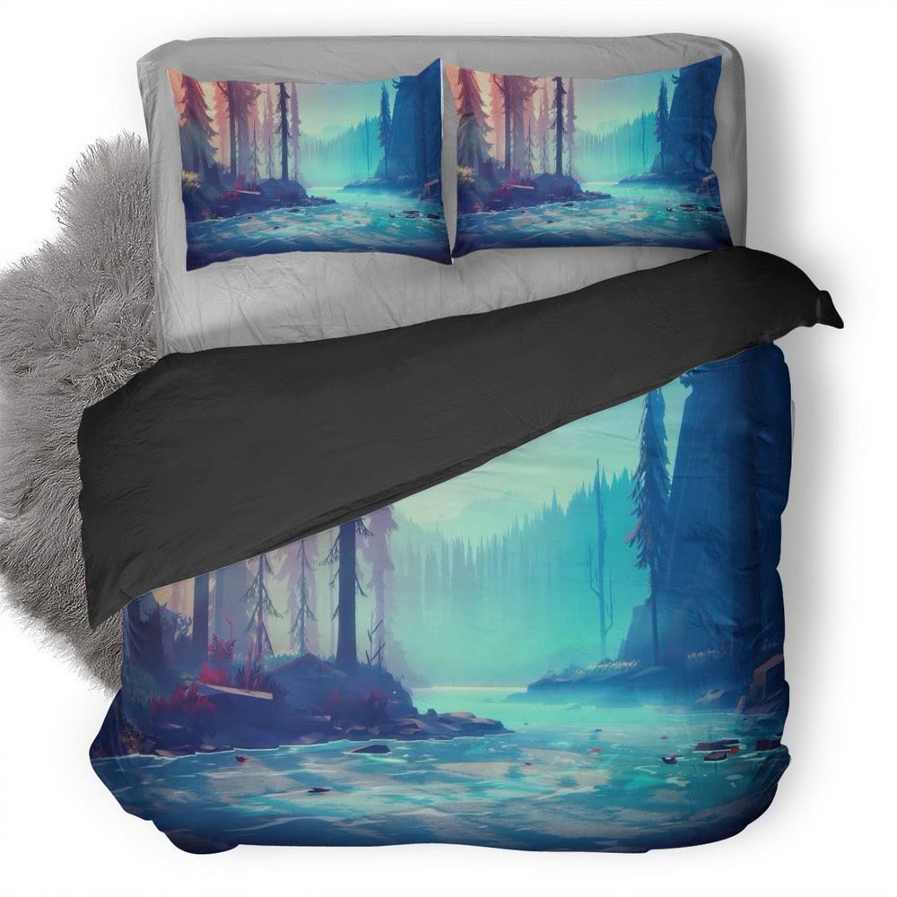Among Trees Minimalist 3D Customized Duvet Cover Bedding Set