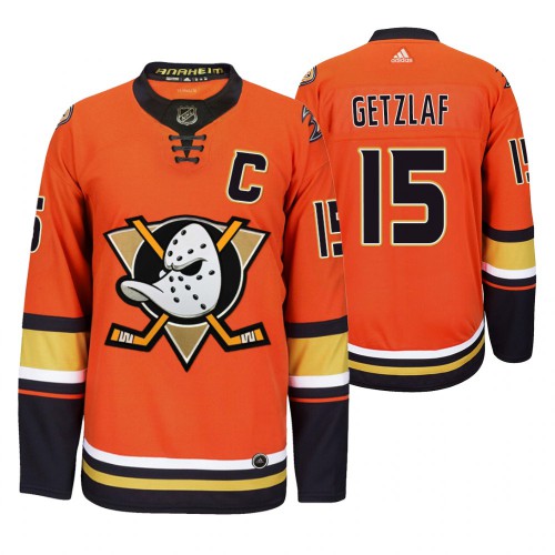 Anaheim Anaheim Ducks #15 Ryan Getzlaf Men’s 2019-20 Third Orange Alternate Stitched NHL Jersey Men’s
