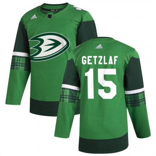 Anaheim Anaheim Ducks #15 Ryan Getzlaf Men’s 2020 St. Patrick’s Day Stitched NHL Jersey Green.jpg Men’s