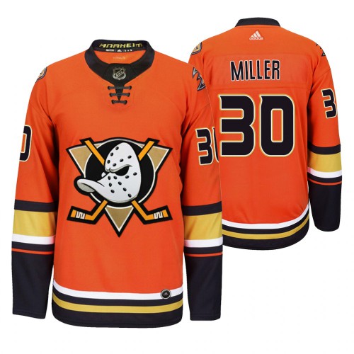 Anaheim Anaheim Ducks #30 Ryan Miller Men’s 2019-20 Third Orange Alternate Stitched NHL Jersey Men’s