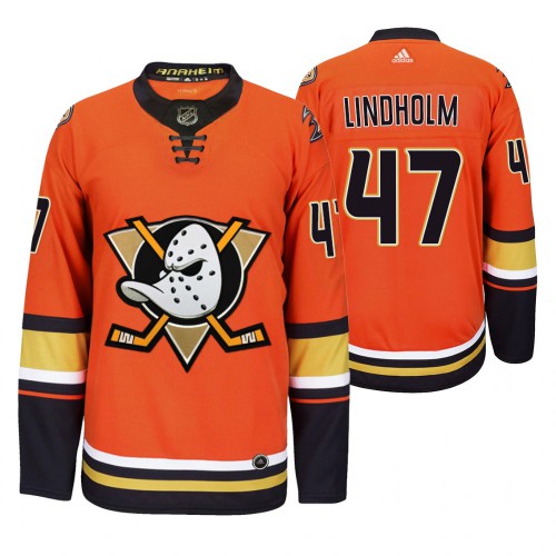 Anaheim Anaheim Ducks #47 Hampus Lindholm Men’s 2019-20 Third Orange Alternate Stitched NHL Jersey Men’s