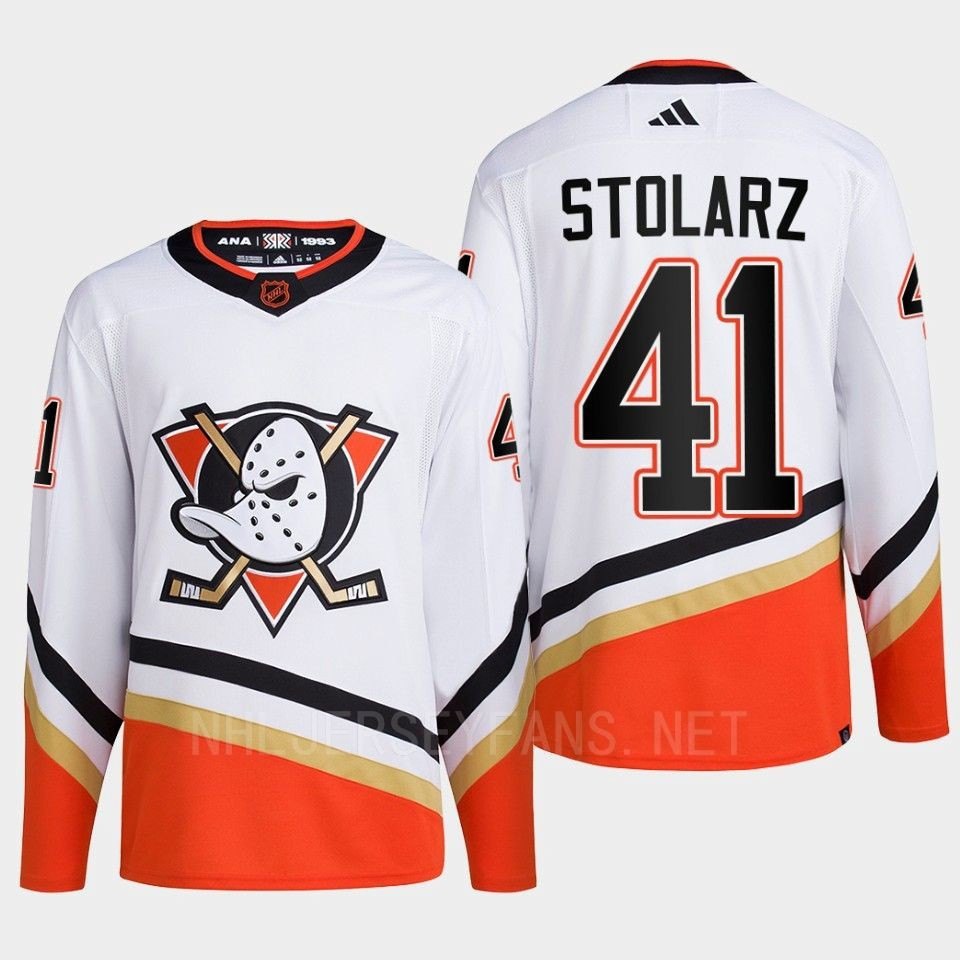 Anaheim Ducks 2022 Reverse Retro 2.0 Anthony Stolarz 41 White Primegreen Stitched Jersey Men’s