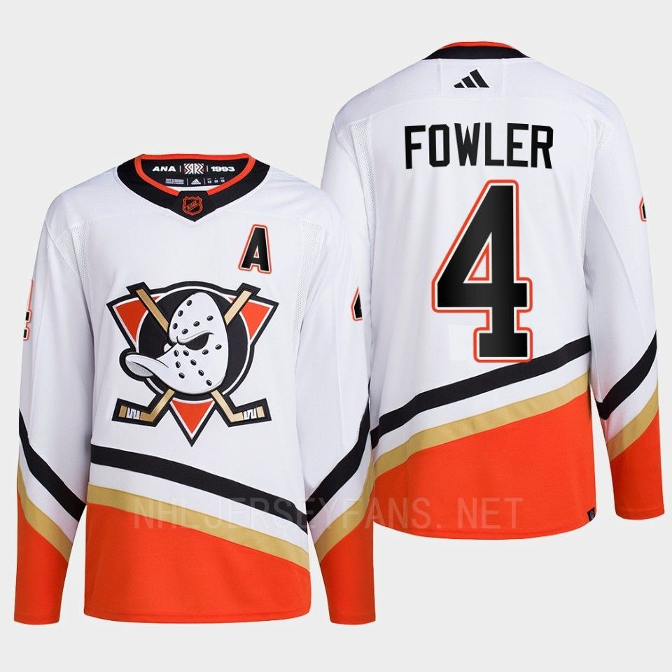 Anaheim Ducks 2022 Reverse Retro 2.0 Cam Fowler 4 White Primegreen Stitched Jersey Men’s