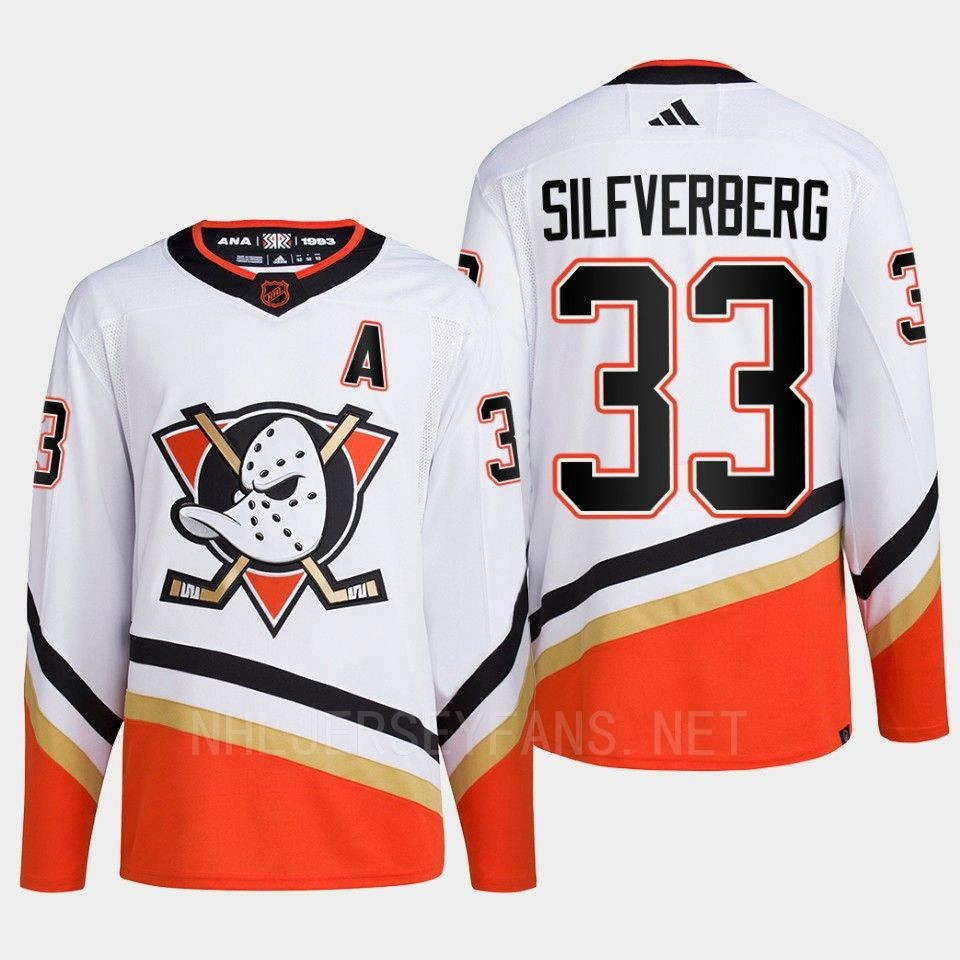 Anaheim Ducks 2022 Reverse Retro 2.0 Jakob Silfverberg 33 White Primegreen Stitched Jersey Men’s