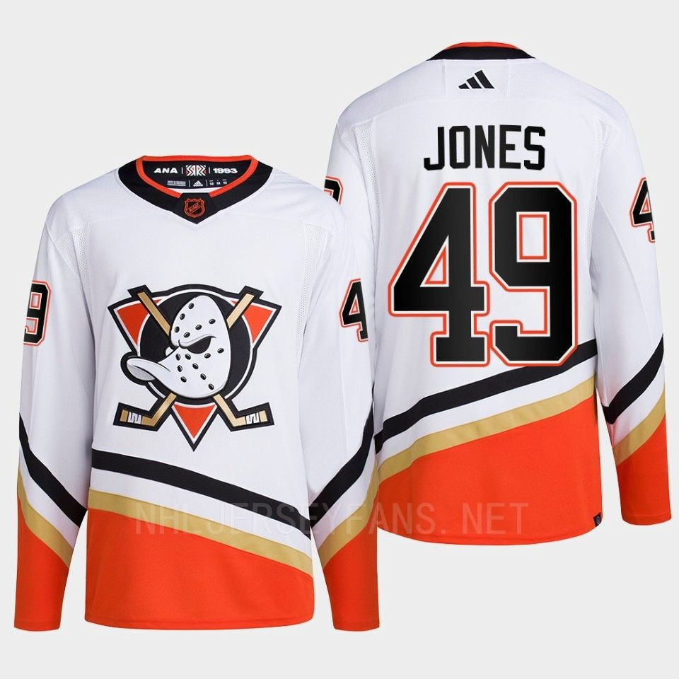 Anaheim Ducks 2022 Reverse Retro 2.0 Max Jones 49 White Primegreen Stitched Jersey Men’s
