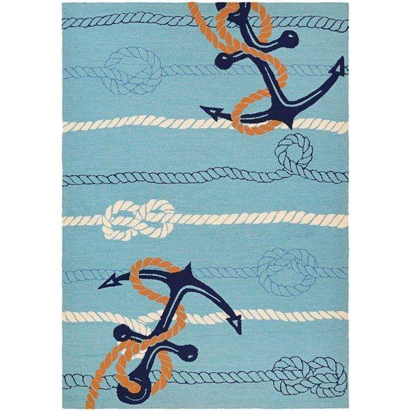 Anchor Hitch Light Blue Dark Blue Limited Edition Rectangle Rug