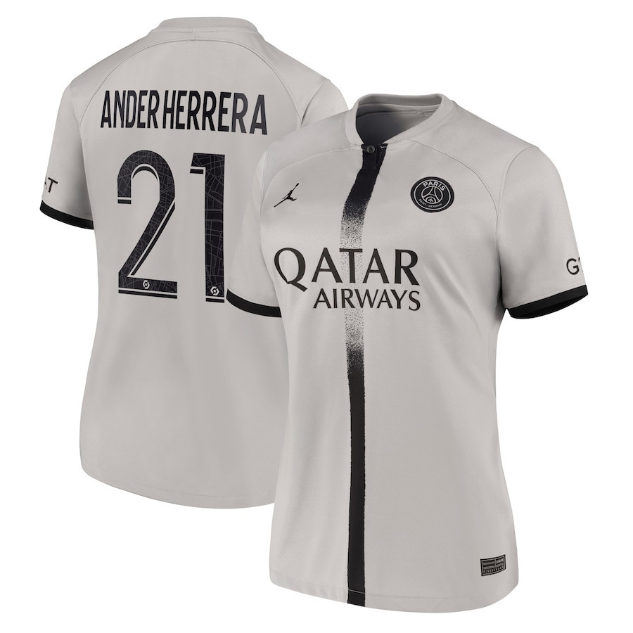 Ander Herrera 21 Paris Saint-Germain Women 2022/23 Away Soccer Jersey – Black