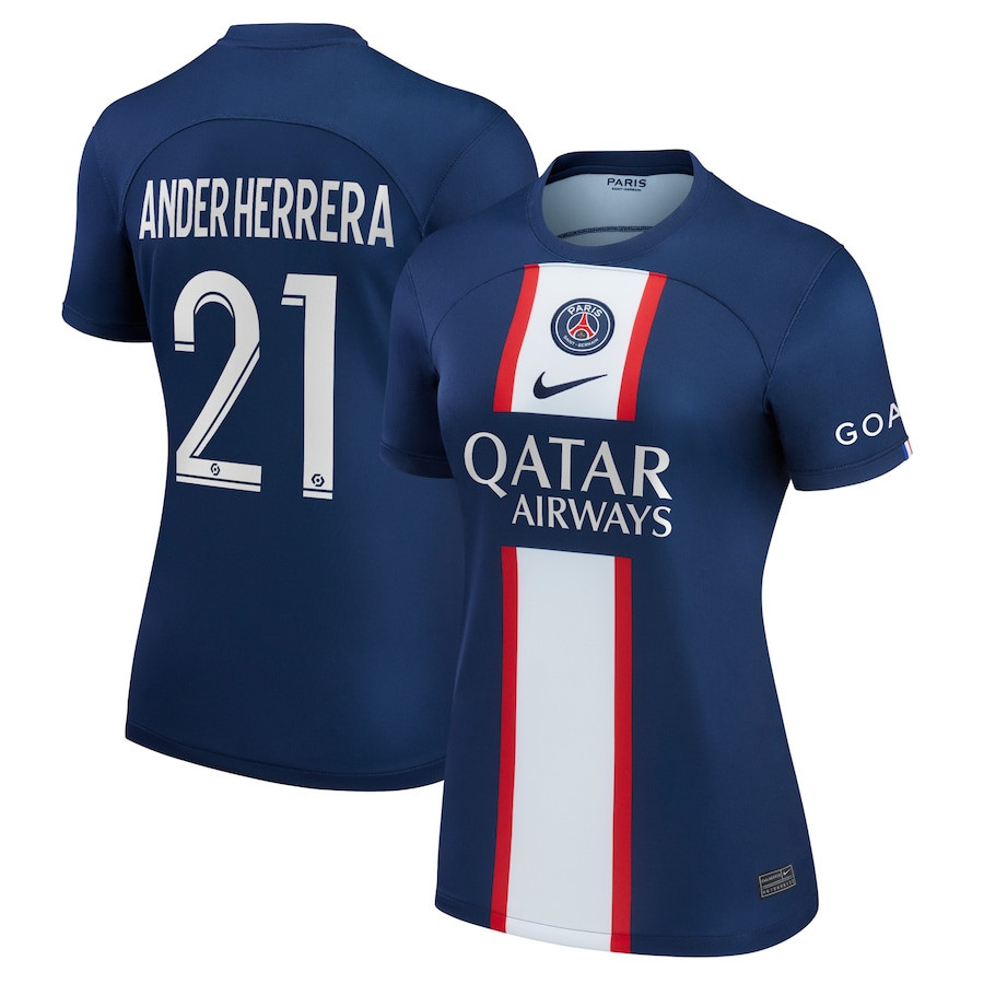 Ander Herrera 21 Paris Saint-Germain Women 2022/23 Home Player Soccer Jersey – Blue