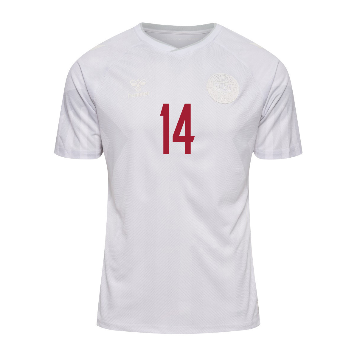Anders Dreyer 14 Denmark National Team FIFA World Cup Qatar 2022 Patch Away Soccer Jersey, Men