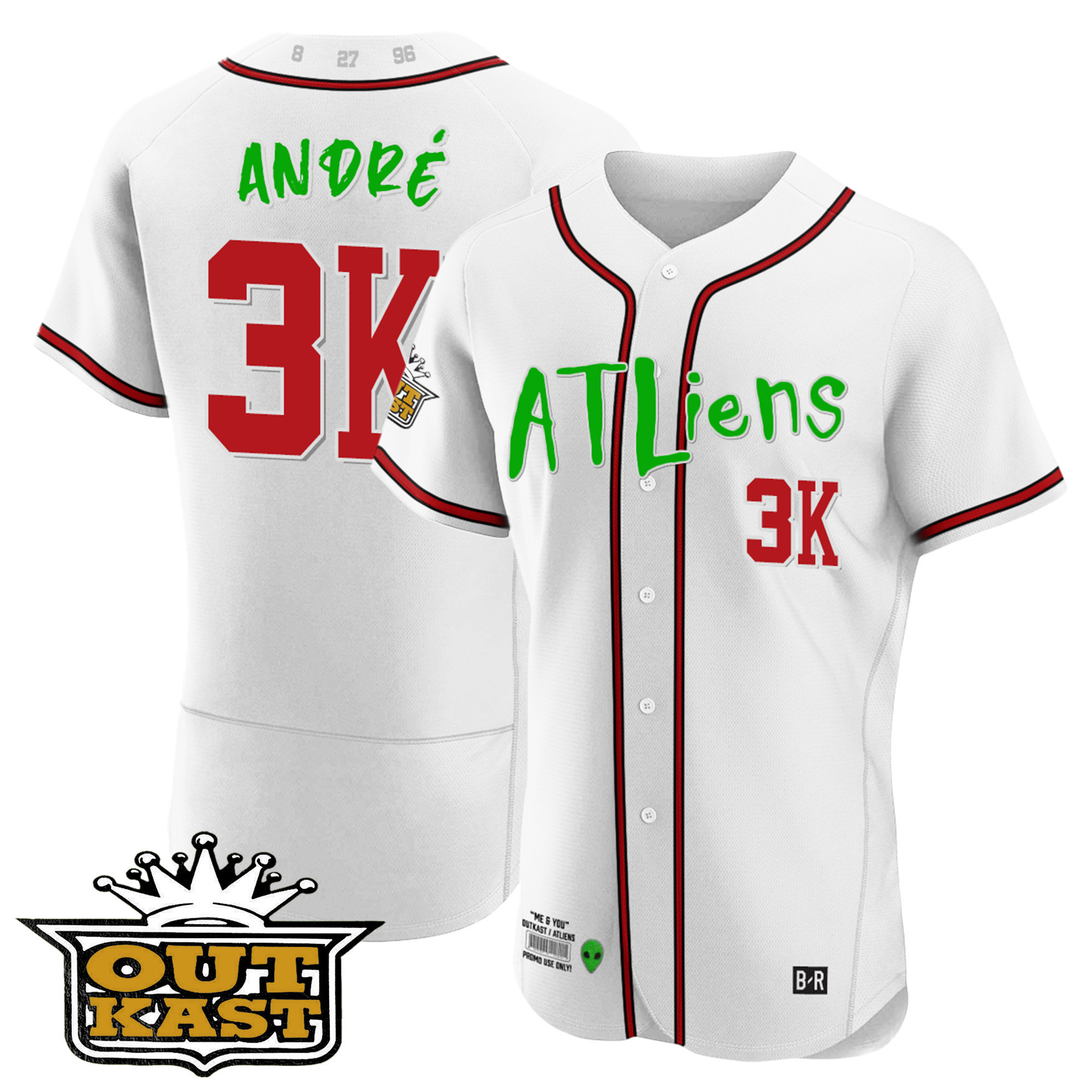André Men's Atlanta Braves Atliens Flex Base White Jersey - All Stitched