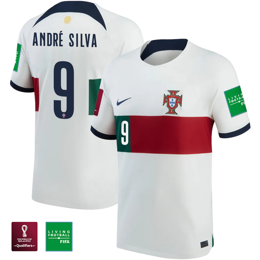 André Silva 9 FIFA World Cup Qatar 2022 Patch Portugal National Team – Away Soccer Jersey