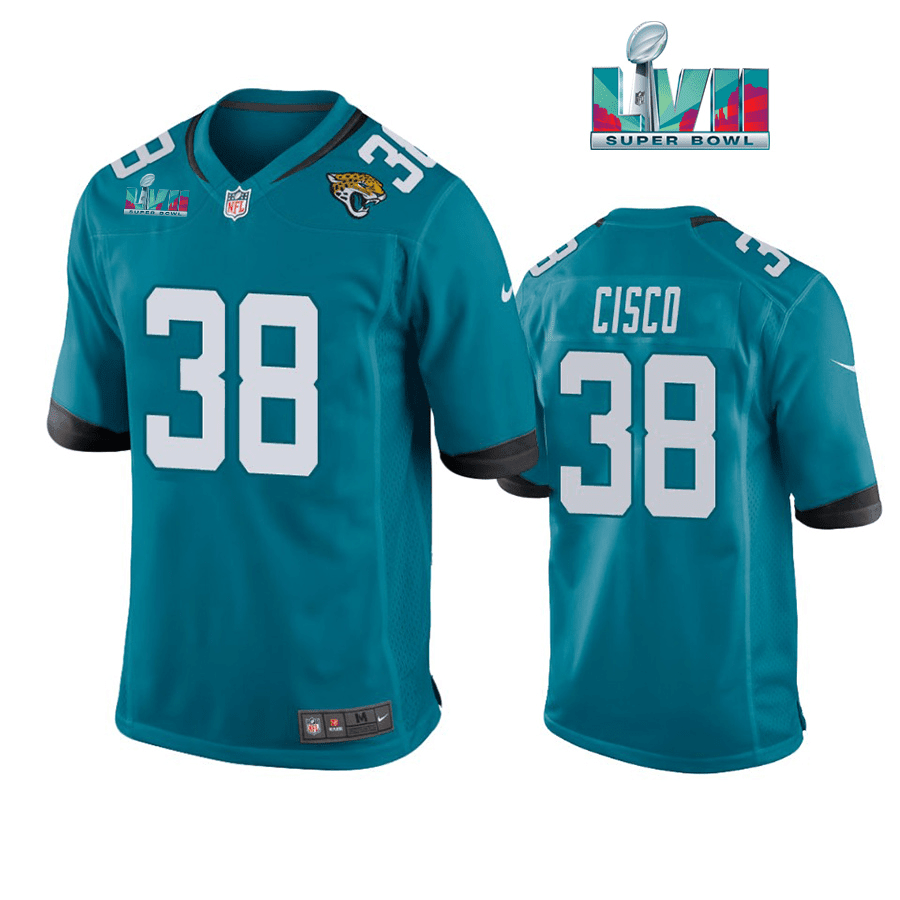 Andre Cisco 38 Jacksonville Jaguars Super Bowl LVII Men Game Stitched Jersey