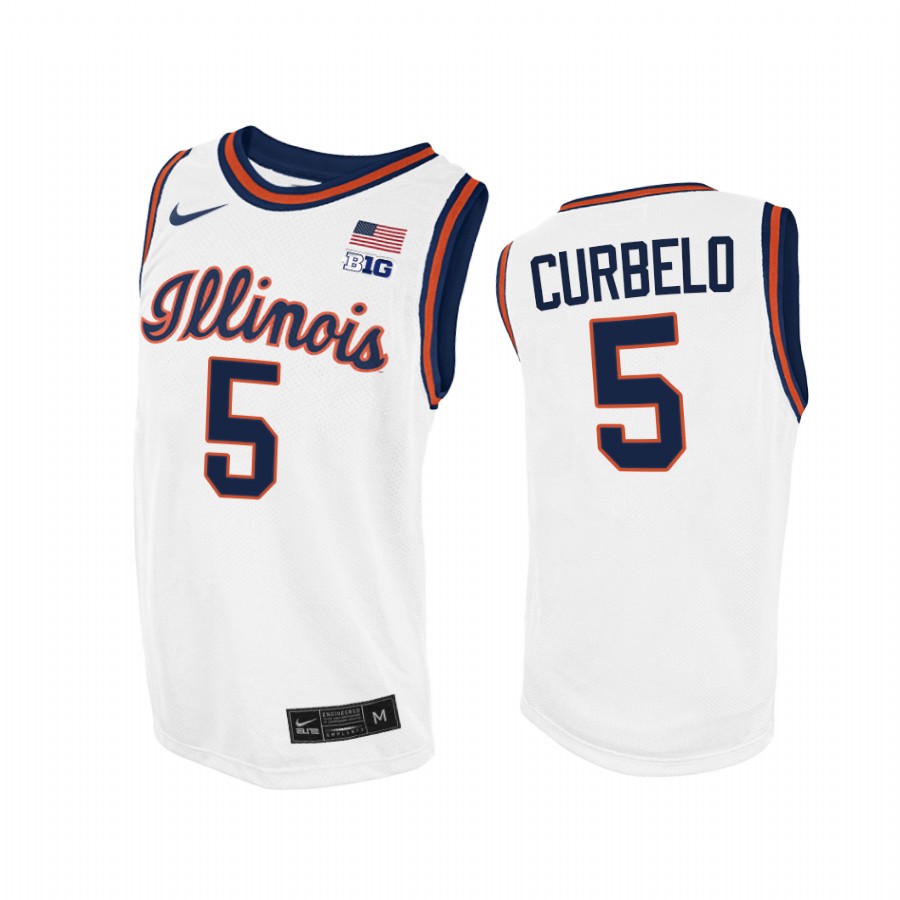 Andre Curbelo Illinois Fighting Illini White Jersey 2021 Throwback College
