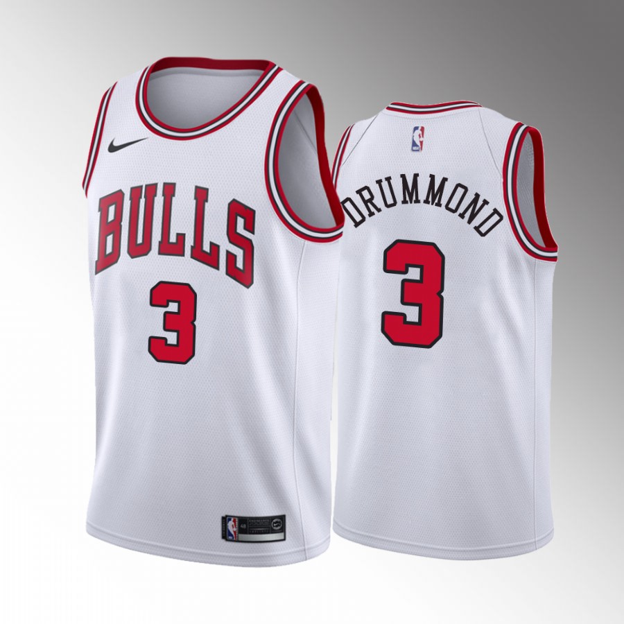 Andre Drummond #3 Chicago Bulls Association Edition White Jersey