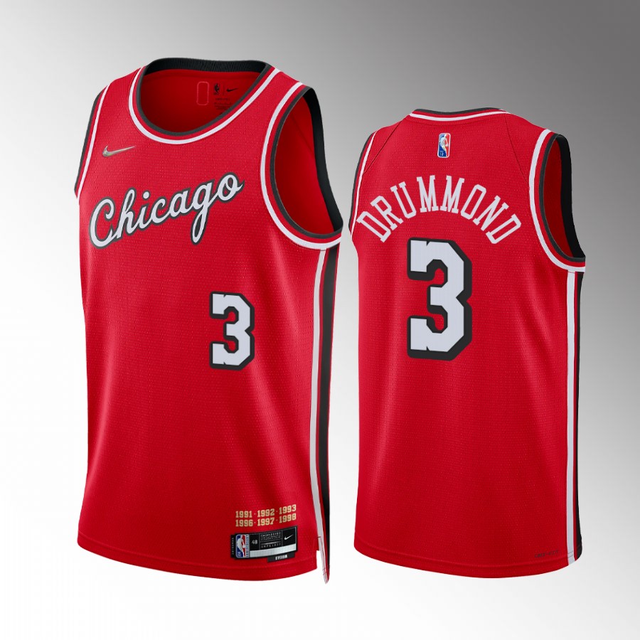 Andre Drummond #3 Chicago Bulls City Edition Red Jersey