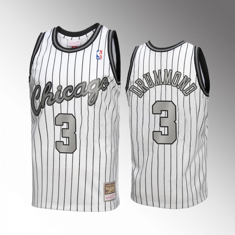 Andre Drummond #3 Chicago Bulls Reload 3.0 White Mitchell Ness Jersey