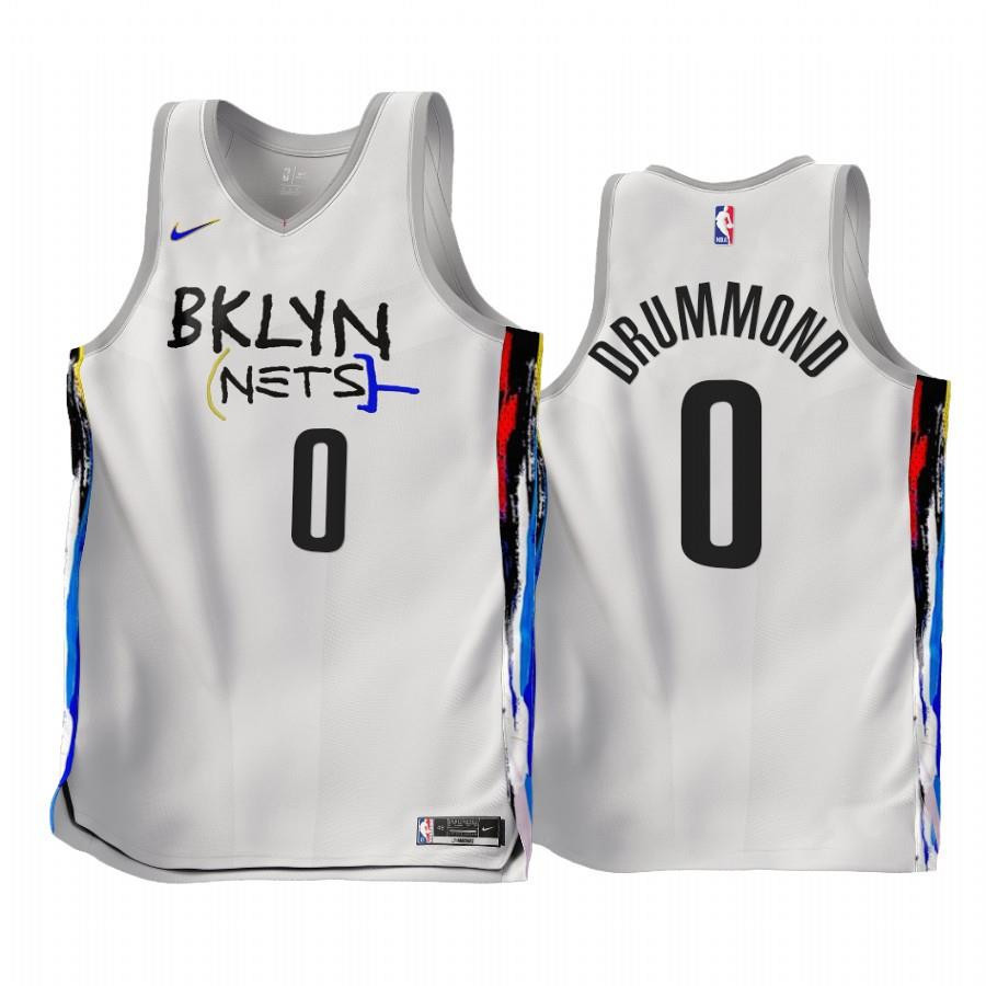 Andre Drummond 2022-23 Brooklyn Nets White 0 City Edition Stitched Jersey – Men Stitched Jersey