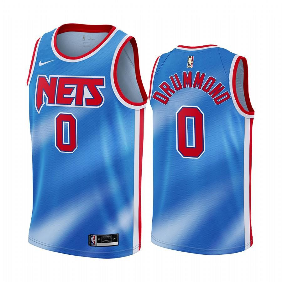 Andre Drummond 2022 Brooklyn Nets Blue 0 Classic Edition Stitched Jersey Diamond Badge – Men Stitched Jersey