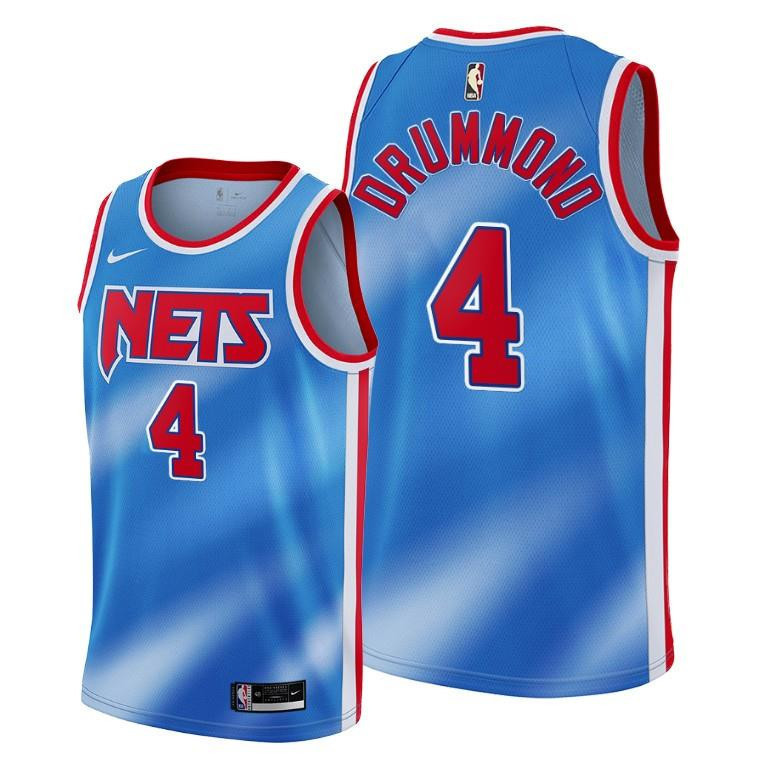 Andre Drummond 4 Brooklyn Nets 2022 Classic Edition Blue Stitched Jersey Diamond Badge – Men Stitched Jersey