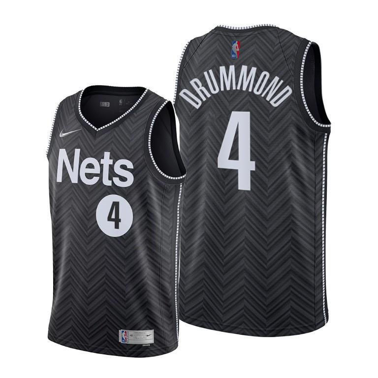Andre Drummond 4 Brooklyn Nets 2022 Earned Edition Black Stitched Jersey Diamond Badge – Men Stitched Jersey
